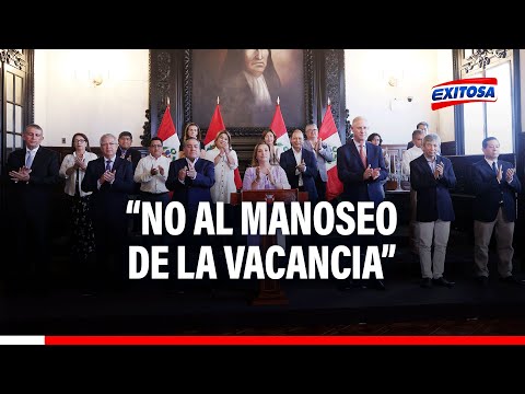Dina Boluarte pide a congresistas defender la institucionalidad: “No al manoseo de la vacancia”