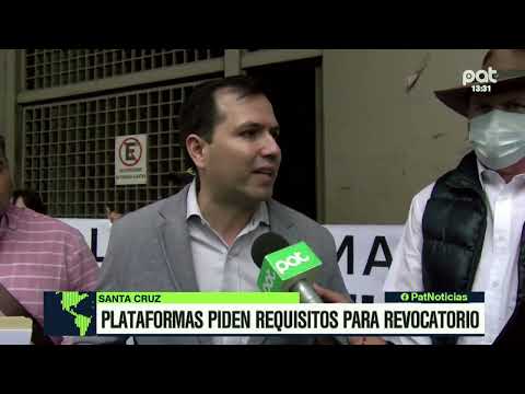 Plataformas piden requisitos para referéndum revocatorio del alcalde cruceño Jhonny Fernández