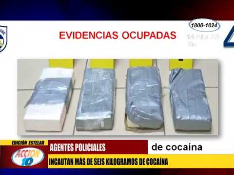 Agentes policiales incautan más de seis kilogramos de cocaína