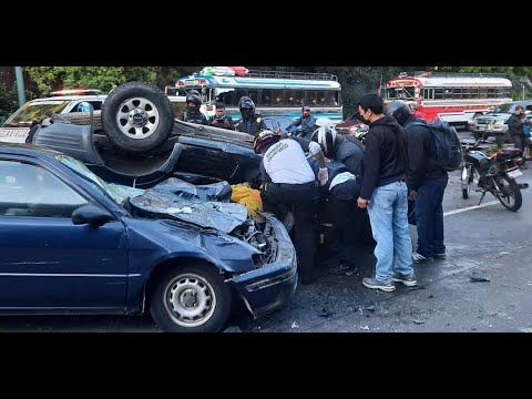 Aparatoso accidente de tránsito deja dos heridos en la ruta Interamericana