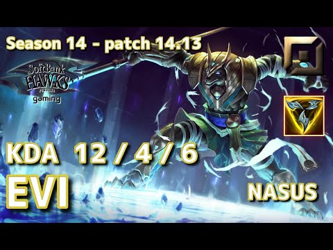 【JPサーバー/D3】SHG Evi ナサス(Nasus) VS タムケンチ(Tahm Kench) TOP - Patch14.13 JP Ranked【LoL】