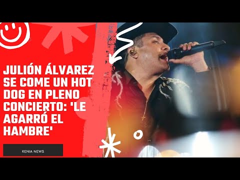 Julión Álvarez se come un hot dog en pleno concierto: 'le agarró el hambre'