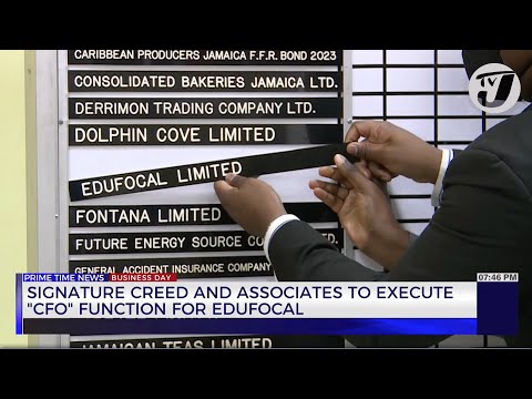 Signature Creed and Associates to Execute CFO Function for Edufocal | TVJ Business Day