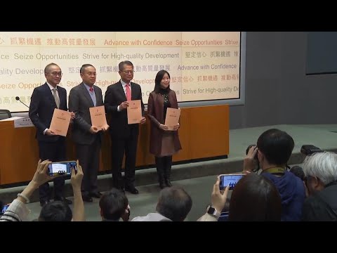 Hong Kong’s finance chief briefs media of his budget plans