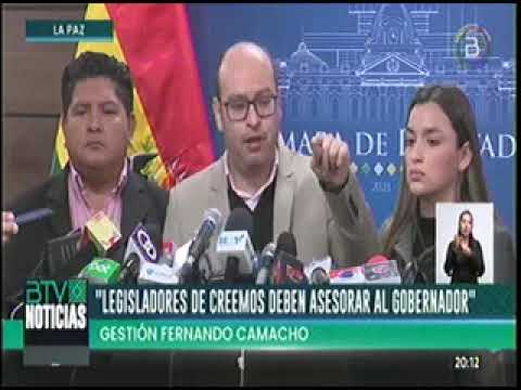 31052022 ANGELO CESPEDES LEGISLADORES DE CREEMOS DEBEN ASESORAR AL GOBERNADOR BOLIVIA TV