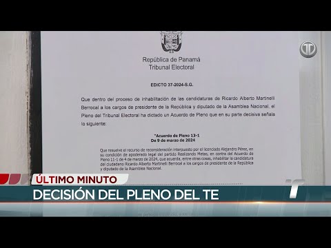 Tribunal Electoral confirma acuerdo que inhabilita las candidaturas de Ricardo Martinelli