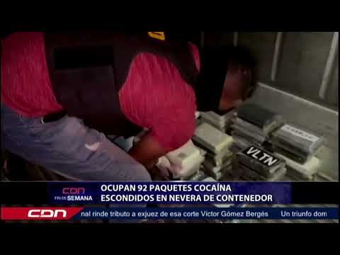Ocupan 92 paquetes cocaína escondidos en nevera de contenedor