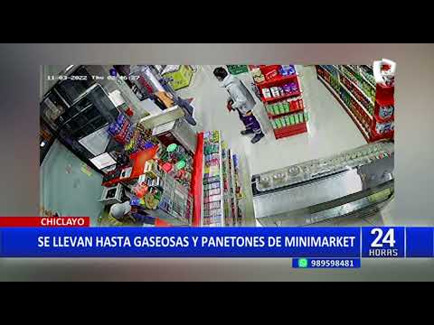 Robo en Chiclayo: delincuentes asaltan minimarket dentro de grifo y se llevan hasta los panetones