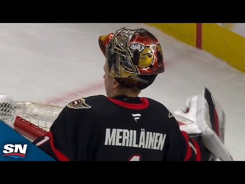 Senators Leevi Meriläinen Makes Unreal Glove Save To Rob Bruins Matthew Poitras