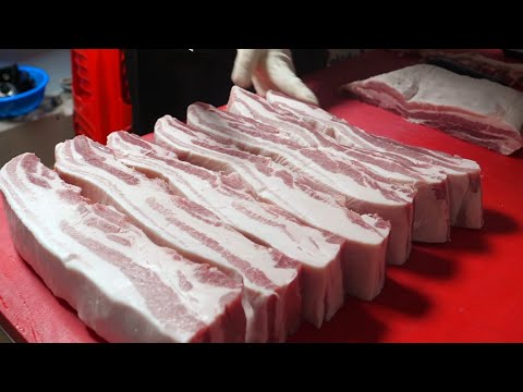 돼지고기 숙성만 500시간?! 명품 돼지고기 참나무 장작 짚불구이 / Top quality pork and oak wood roast - Korean street food