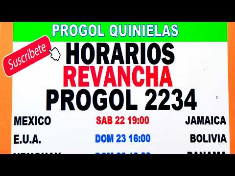 Horarios Progol Revancha 2234| Progol 2234 Horarios | Progol 2234 | #progol2234 | #progol2234