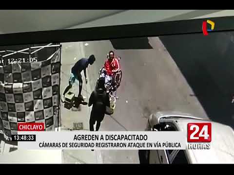 Chiclayo: cámara capta a sujeto agrediendo a una persona con discapacidad