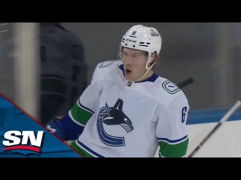Canucks Brock Boeser Makes A Slick Move In Tight To Pot His 25th Goal Of The season