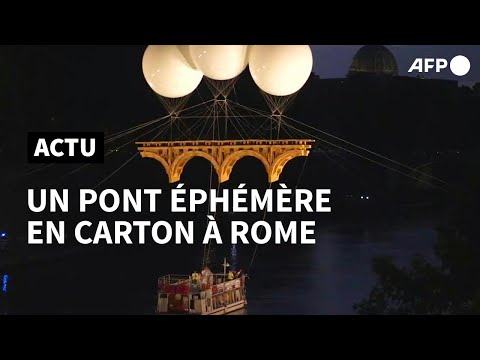A Rome, un pont éphémère en carton sur le Tibre | AFP