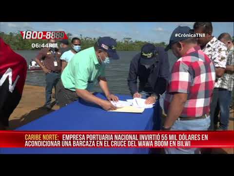 Inauguran nueva barcaza en el cruce del Wawa Boom en Bilwi - Nicaragua