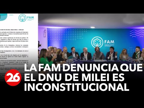 La Federación Argentina de Municipios expresó su rechazo al DNU presentado por el presidente Milei