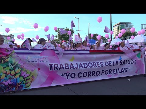 Nicaragüenses participan en caminata de apoyo a la lucha contra el cáncer de mama