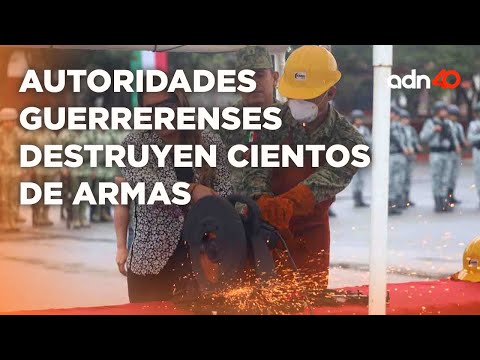 SEDENA destruye 620 armas decomisadas en Guerrero