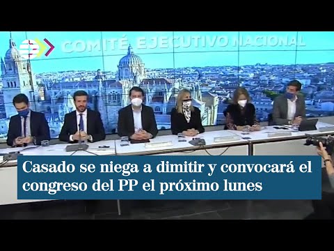 Pablo Casado se niega a dimitir y convocará el congreso del PP el próximo lunes