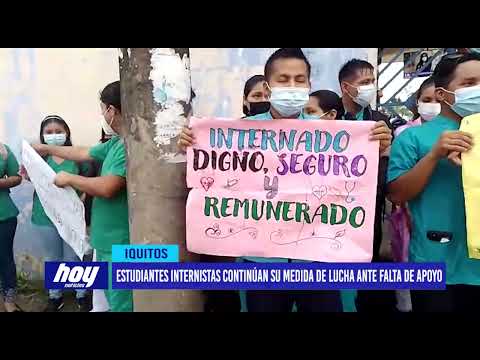 Iquitos: Estudiantes internistas continúan su medida de lucha ante falta de apoyo