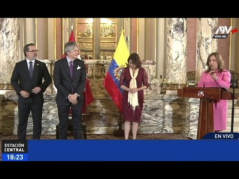 Presidenta Boluarte confiere a su similar de Ecuador la orden del Sol del Perú