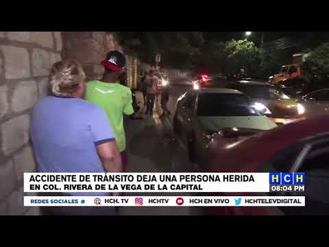 Accidente vial deja pérdidas materiales en col. Rivera de La Vega de la capital