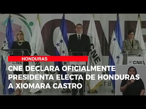 CNE declara oficialmente presidenta electa de Honduras a Xiomara Castro