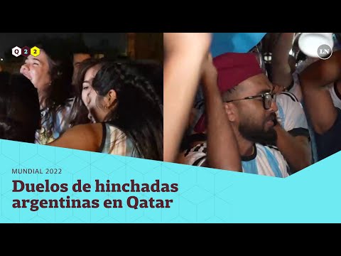 Un falso duelo de hinchadas argentinas se robó todas las miradas en Doha