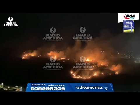 Pavoroso incendio en el Cerro Triquilapa cercano a Tegucigalpa