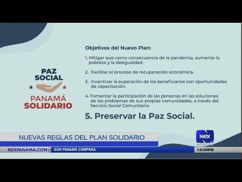 Nuevas reglas del Plan  Panamá Solidario