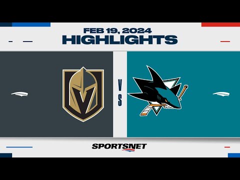 NHL Highlights: Golden Knights vs. Sharks - February 19, 2024