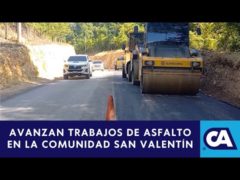 Trabajos de asfalto en la comunidad San Valentín se encuentran avanzando - Petén