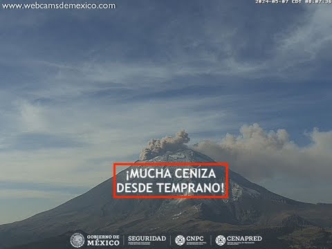#POPOCATÉPETL | Emisión importante de ceniza. El #Volcán #EnVivo