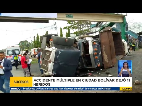 Colisión Múltiple deja 12 personas lesionadas cerca de ciudad Bolívar - Panamá