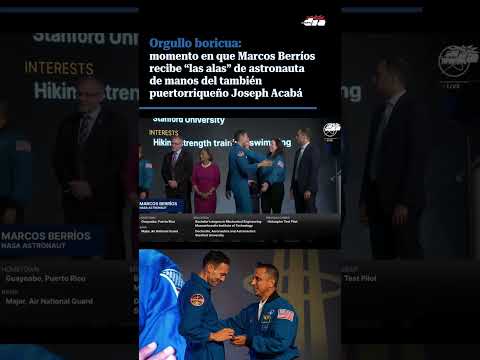 Marcos Berríos recibe “las alas” de astronauta de manos del también puertorriqueño Joseph Acabá