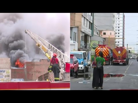 Bomberos controlan incendio en almacén de químicos en San Miguel