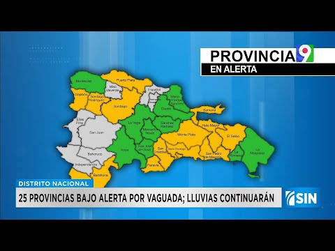 14 provincias en alerta amarilla y 18 en alerta verde vaguada | Primera Emisión SIN