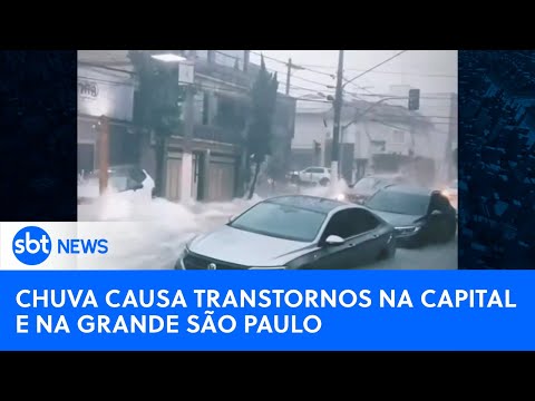 Chuva intensa causa transtorno pela capital paulista |#SBTNewsnaTV(19/02/24)