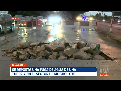 Se registra una fuga de agua en Mucho Lote 2, norte de Guayaquil