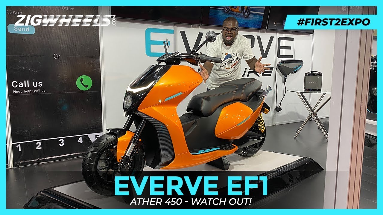 Everve EF1 Electric Scooter Walkaround I Ather 450 Rival? | Auto Expo 2020
