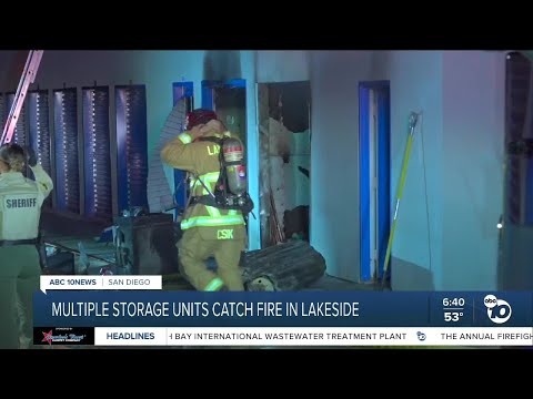 Fire damages storage units at Lakeside business