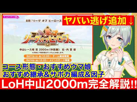 【ウマ娘】これ一本で完全攻略！LoH中山2000mで差が付くポイントをすべて徹底解説‼【8月リーグオブヒーローズ中距離】