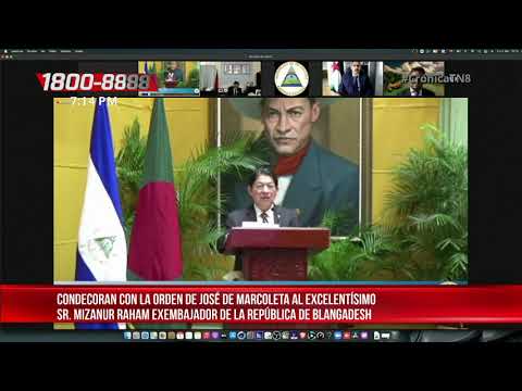 Nicaragua condecora con orden José de Marcoleta a ex embajador de Bangladesh