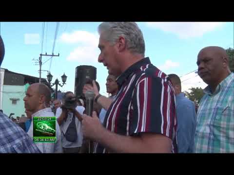 Presidente de Cuba recorre el municipio de Songo- La Maya