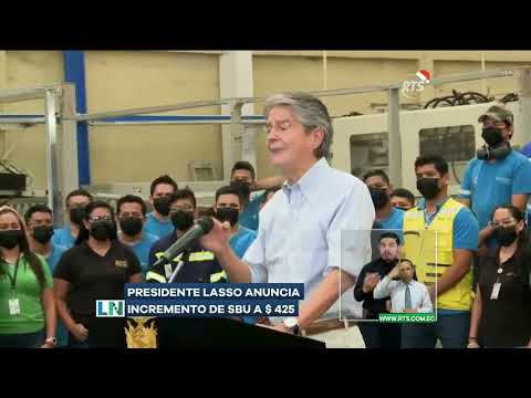 Guillermo Lasso anuncia el aumento del salario básico unificado a USD 425