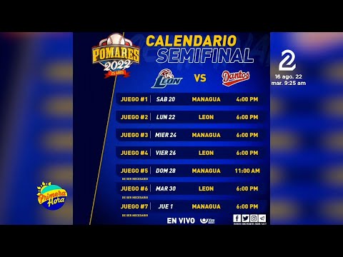 Calendario de Semifinales del Campeonato Germán Pomares 2022