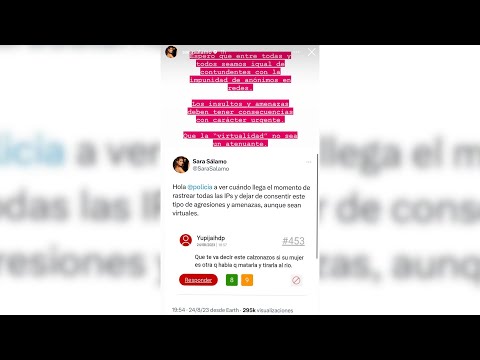 Sara Sálamo pide consecuencias por amenazas e insultos en redes