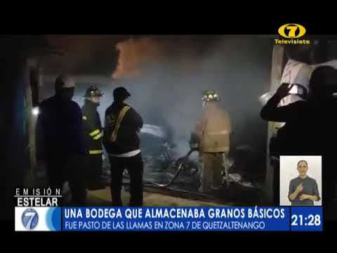 Una bodega se incendió en Quetzaltenango