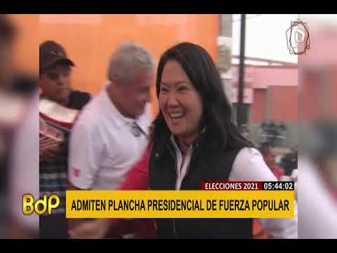 Keiko Fujimori: JEE admitió plancha presidencial de Fuerza Popular