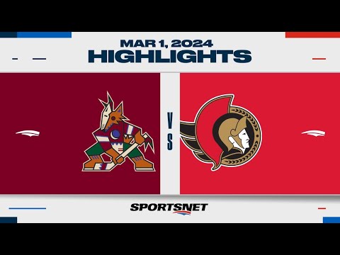 NHL Highlights | Coyotes vs. Senators - March 1, 2024